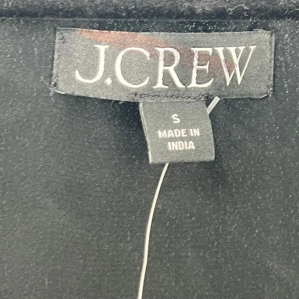 J. Crew Women's Feather-Embellished Tank Top in Chiffon Black Size Small NWT